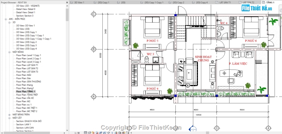 nhà ở 2 tầng 8x13.5m,mẫu revit biệt thự,revit biệt thự 2 tầng,revit biệt thự 2 tầng 8x13.5m