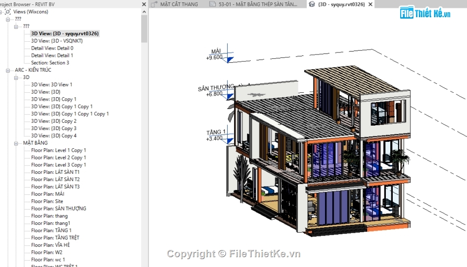 nhà ở 2 tầng 8x13.5m,mẫu revit biệt thự,revit biệt thự 2 tầng,revit biệt thự 2 tầng 8x13.5m