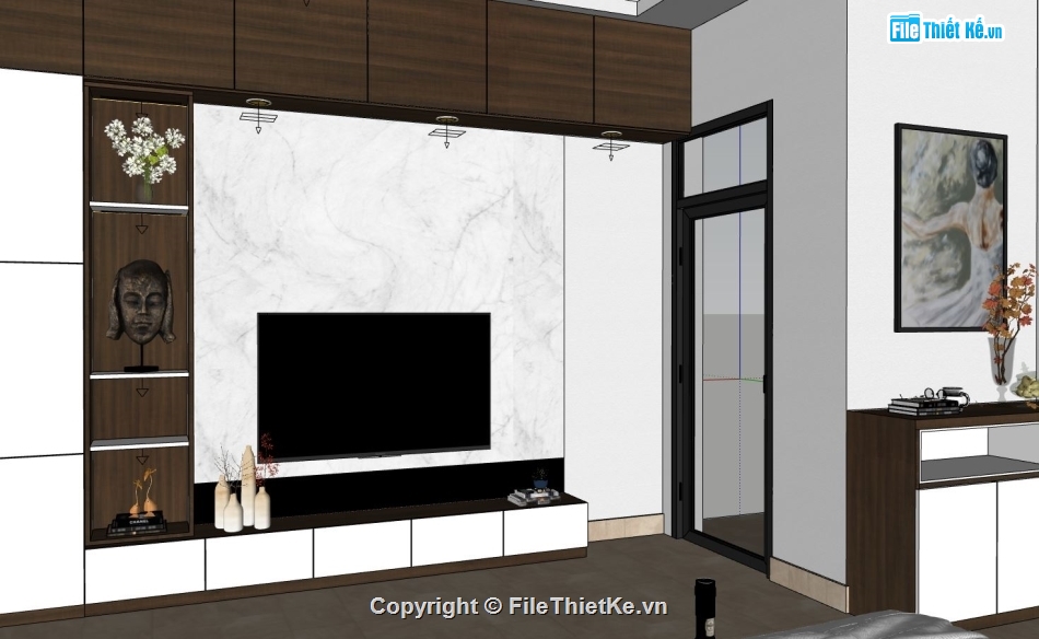 nội thất phòng ngủ,file sketchup nội thất phòng ngủ,model su nội thất phòng ngủ