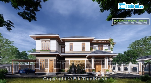 Biệt thự 2 tầng hiện đại,File sketchup Biệt thự hiện đại,Sketchup,Biệt thự,Biệt thự  2 tầng