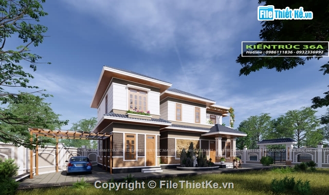 Biệt thự 2 tầng hiện đại,File sketchup Biệt thự hiện đại,Sketchup,Biệt thự,Biệt thự  2 tầng