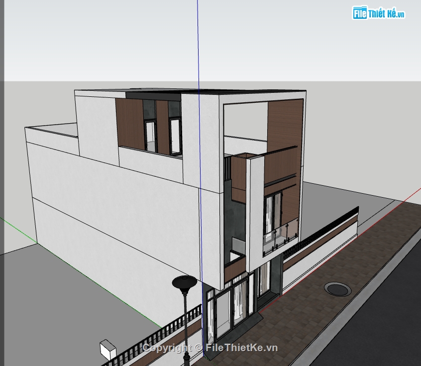 file sketchup nhà phố 3 tầng,model sketchup nhà phố 3 tầng,sketchup nhà phố 3 tầng