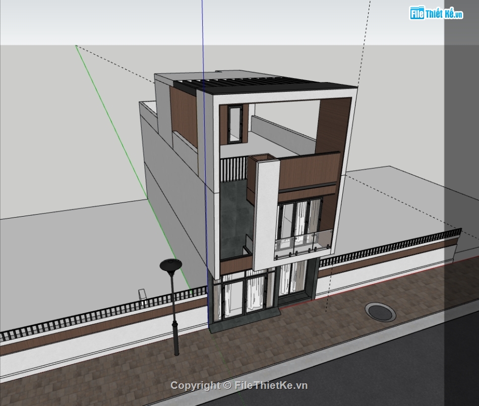 file sketchup nhà phố 3 tầng,model sketchup nhà phố 3 tầng,sketchup nhà phố 3 tầng