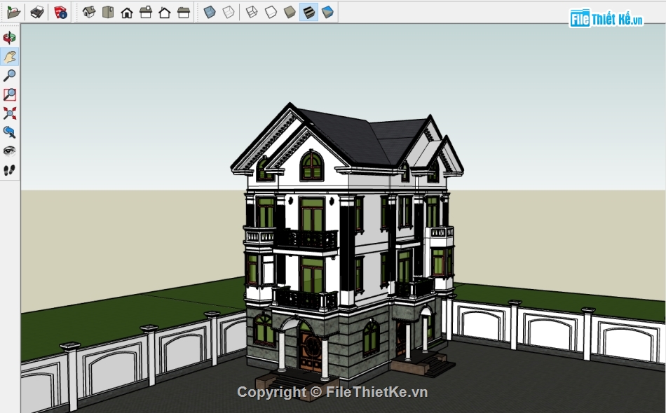 biệt thự 3 tầng su,Su Biệt thự 3 tầng,su Biệt thự 3 tầng,Sketchup Biệt thự 3 tầng