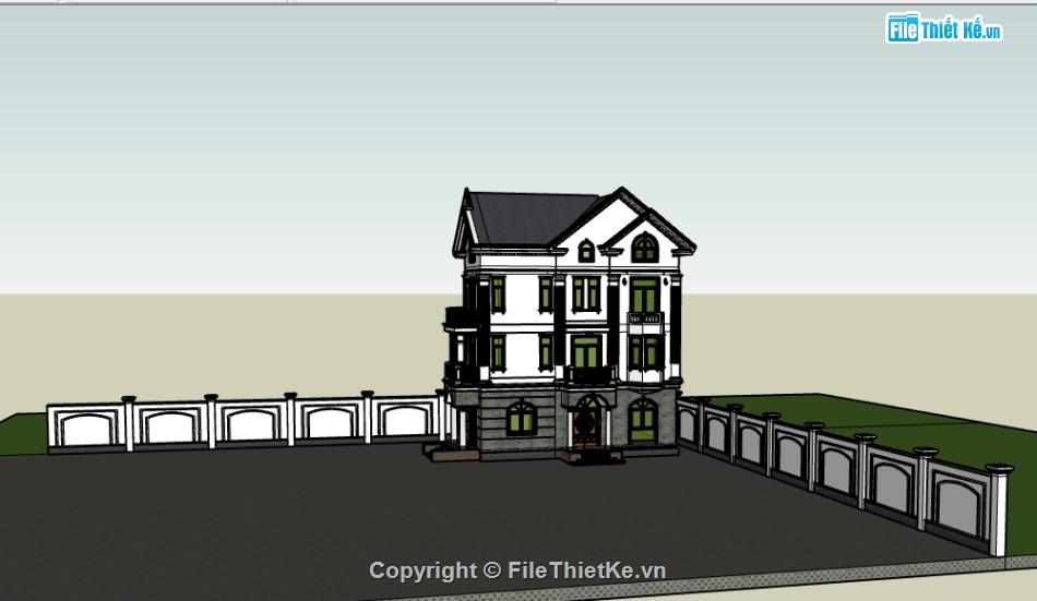 biệt thự 3 tầng su,Su Biệt thự 3 tầng,su Biệt thự 3 tầng,Sketchup Biệt thự 3 tầng