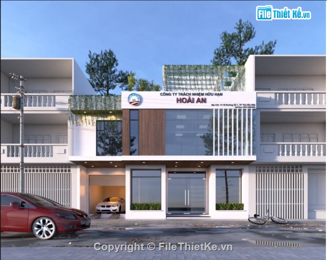 Sketchup ngoại thất,nhà văn phòng công ty,Nội thất văn phòng,công trình công ty,văn phòng,công ty