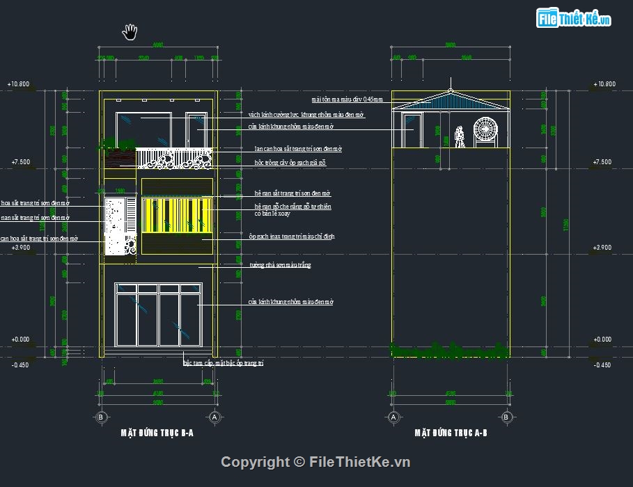 nhà phố 2 tầng,file nhà phố 2 tầng,bản vẽ nhà phố 2 tầng