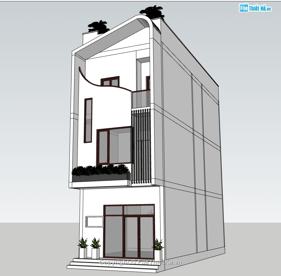 nhà phố 3 tầng file sketchup,nhà phố 3 tầng sketchup,file sketchup nhà phố