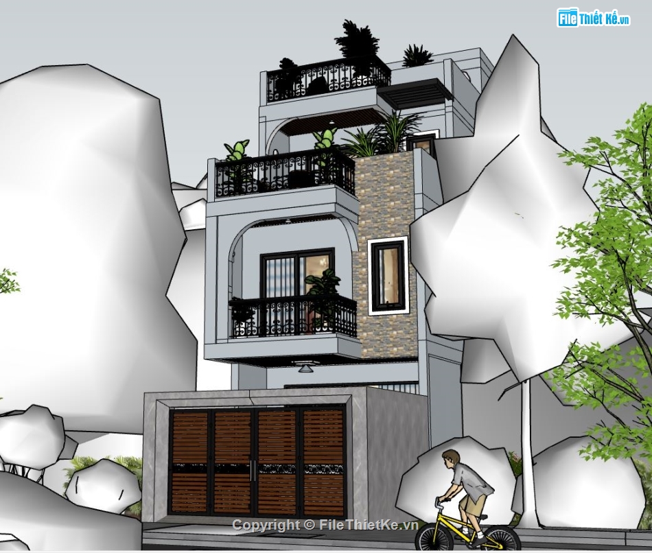 nhà phố 3 tầng,kiến trúc nhà phố,nhà phố hiện đại