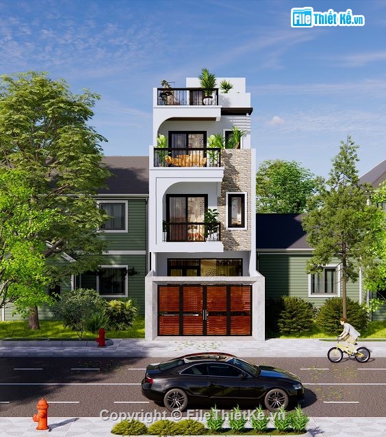 nhà phố 3 tầng,kiến trúc nhà phố,nhà phố hiện đại