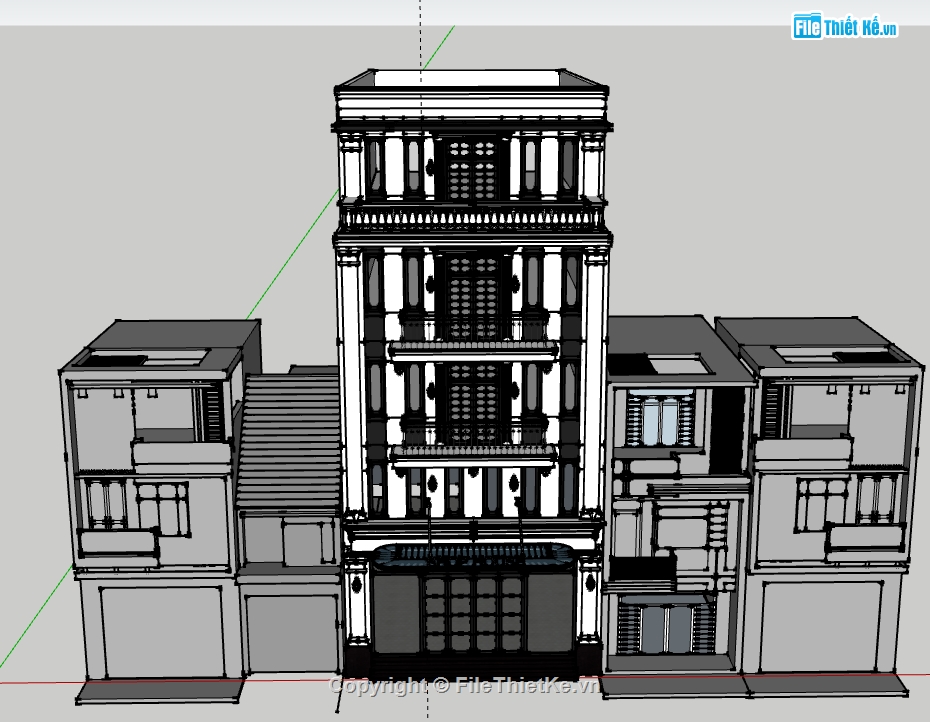 file sketchup nhà phố 5 tầng,model sketchup nhà phố 5 tầng,sketchup nhà phố 5 tầng