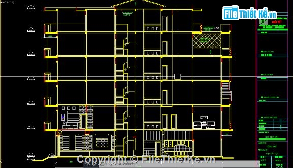 nhà phố 6 tầng,file cad nhà phố,nhà phố file cad,bản vẽ nhà phố