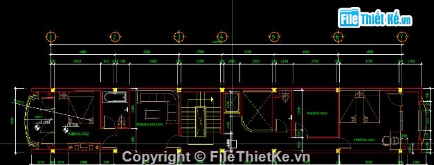 nhà phố 6 tầng,file cad nhà phố,nhà phố file cad,bản vẽ nhà phố