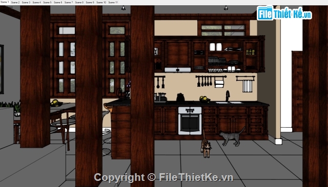 nội thất nhà,nội thất nhà dân,File sketchup nội thất,File Skechup nội thất,nội thất căn hộ