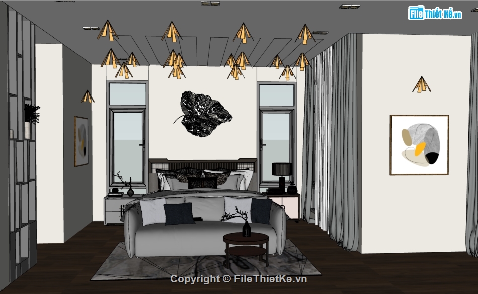 nội thất phòng ngủ,su phòng ngủ,sketchup phòng ngủ