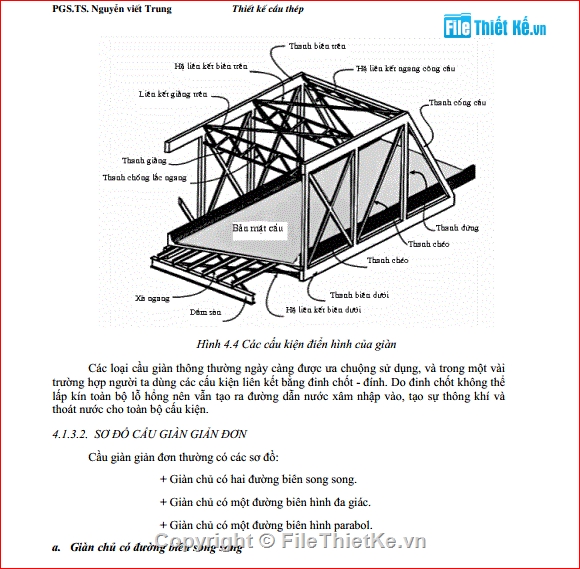 bản vẽ thiết kế,Cầu giàn thép,bản vẽ cầu giàn thép