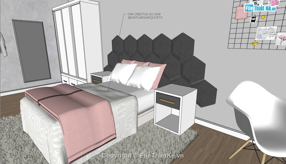 sketchup phòng ngủ,su phòng ngủ,phòng ngủ