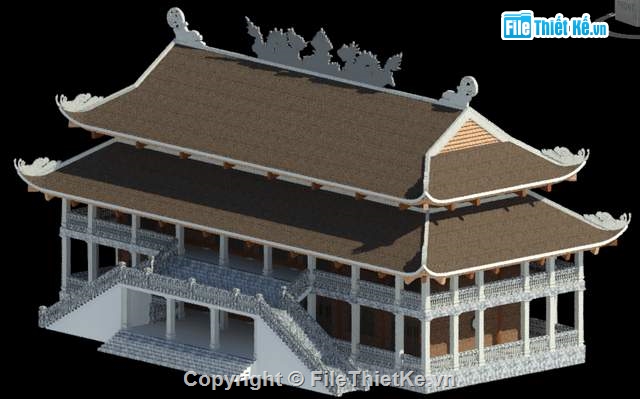 Nhà thờ họ,Revit nhà thờ,thiết kế nhà thờ tổ,Revit thiết kế chùa,mẫu revit đình chùa nhà thờ