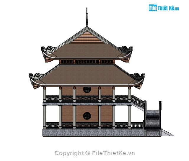 Nhà thờ họ,Revit nhà thờ,thiết kế nhà thờ tổ,Revit thiết kế chùa,mẫu revit đình chùa nhà thờ