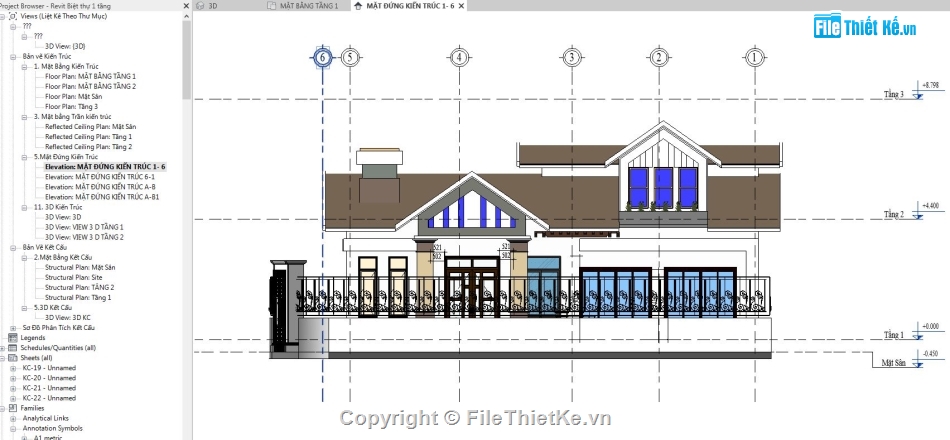 Revit Biệt thự 1 tầng,Revit 1 tầng mái thái,File revit biệt thự vườn,Revit biệt thự mái thái,file revit biệt thự 1 tầng,Biệt thự 1 tầng 8.78x14.78m