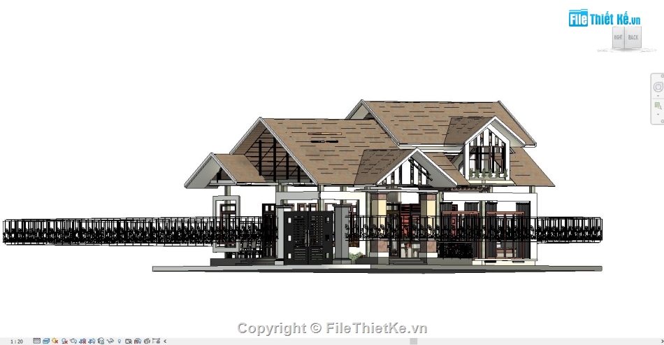 Revit Biệt thự 1 tầng,Revit 1 tầng mái thái,File revit biệt thự vườn,Revit biệt thự mái thái,file revit biệt thự 1 tầng,Biệt thự 1 tầng 8.78x14.78m