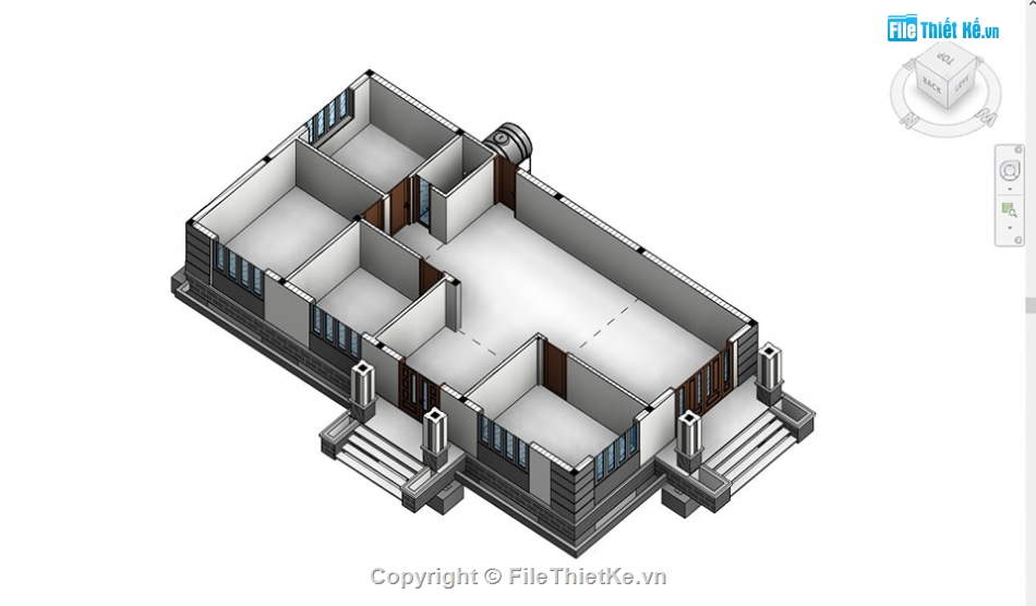 bản vẽ revit biệt thự 1 tầng,revit 1 tầng mái thái,Biệt thự 1 tầng 7.5x15m revit,thiết kế nhà 1 tầng revit,nhà 1 tầng file revit,bản vẽ revit mái thái 1 tầng