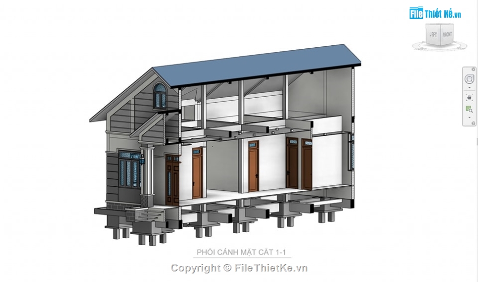 bản vẽ revit biệt thự 1 tầng,revit 1 tầng mái thái,Biệt thự 1 tầng 7.5x15m revit,thiết kế nhà 1 tầng revit,nhà 1 tầng file revit,bản vẽ revit mái thái 1 tầng