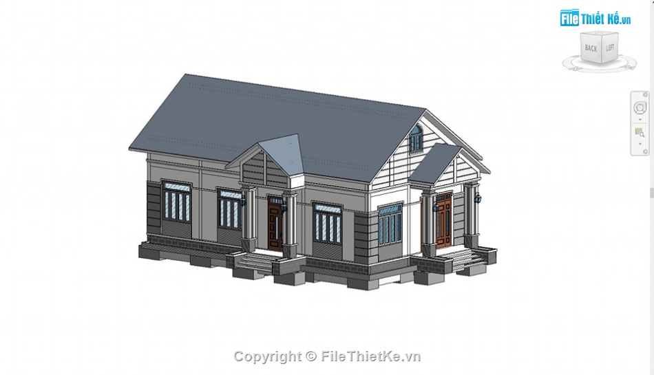 bản vẽ revit biệt thự 1 tầng,revit 1 tầng mái thái,Biệt thự 1 tầng 7.5x15m revit,thiết kế nhà 1 tầng revit,nhà 1 tầng file revit,bản vẽ revit mái thái 1 tầng