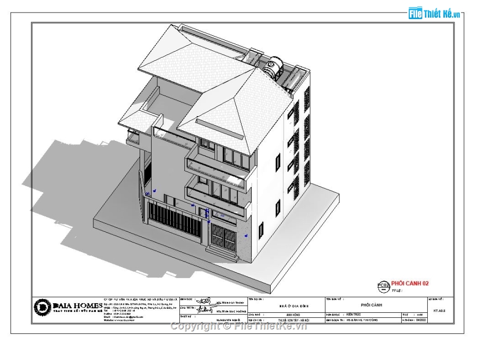 file revit biệt thự,revit biệt thự 4 tầng,revit biệt thự