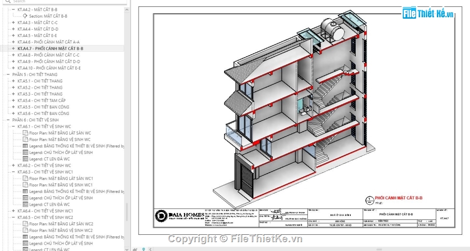 file revit biệt thự,revit biệt thự 4 tầng,revit biệt thự