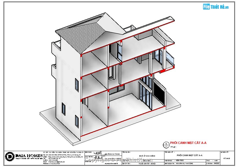 file revit biệt thự,revit biệt thự 4 tầng,revit biệt thự