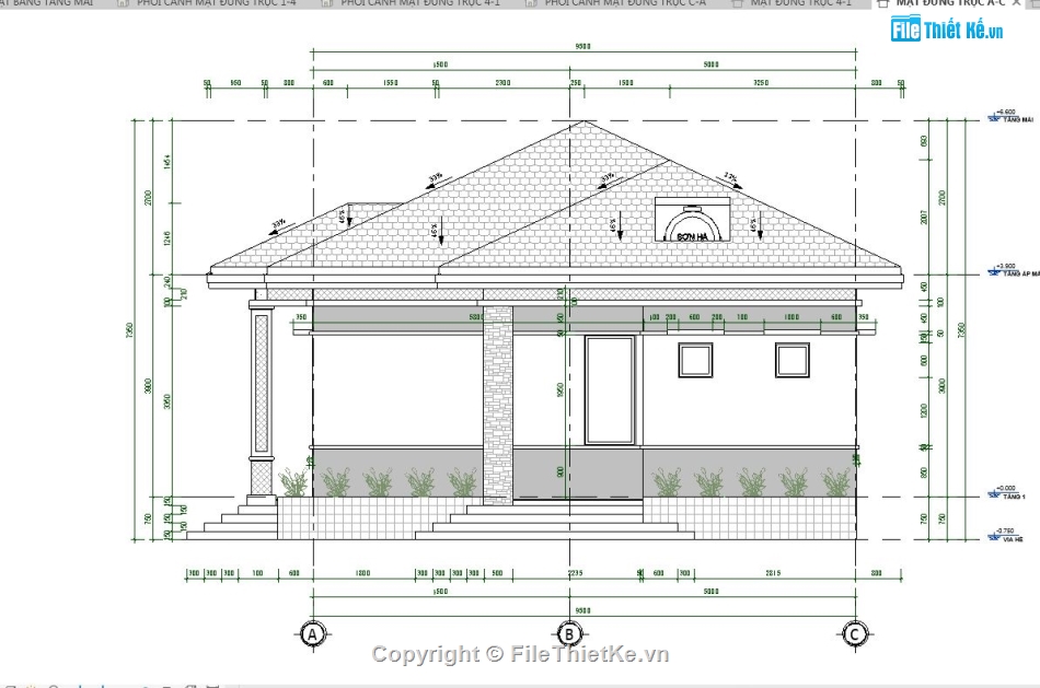 biệt thự 1 tầng revit,file revit biệt thự,bản vẽ revit biệt thự 1 tầng,revit biệt thự 1 tầng