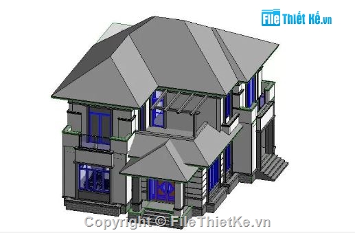 Biệt thự,biệt thự 2 tầng,revit biệt thự 2 tầng,file revit biệt thự 2 tầng