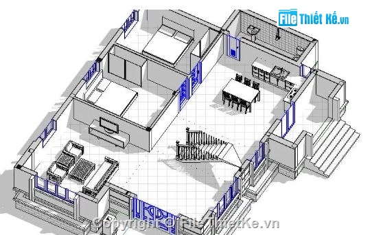 Biệt thự,biệt thự 2 tầng,revit biệt thự 2 tầng,file revit biệt thự 2 tầng