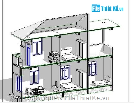 Biệt thự,biệt thự 2 tầng,revit biệt thự 2 tầng,file revit biệt thự 2 tầng