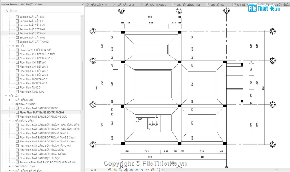 biệt thự 2 tầng,revit biệt thự 2 tầng,biệt thự revit