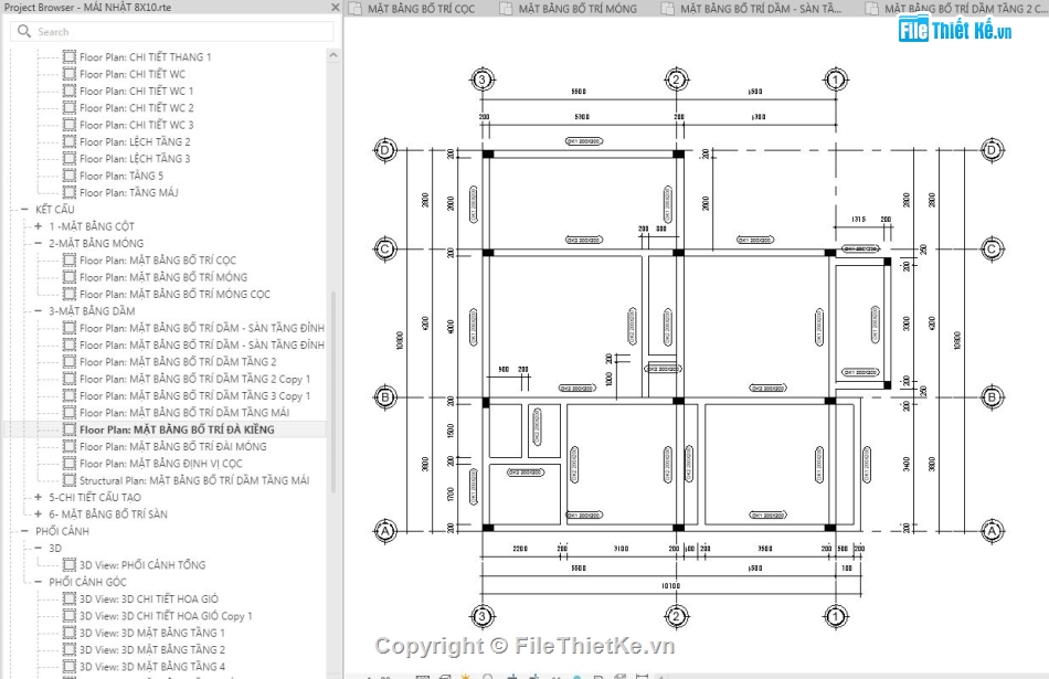 biệt thự 2 tầng,revit biệt thự 2 tầng,biệt thự revit