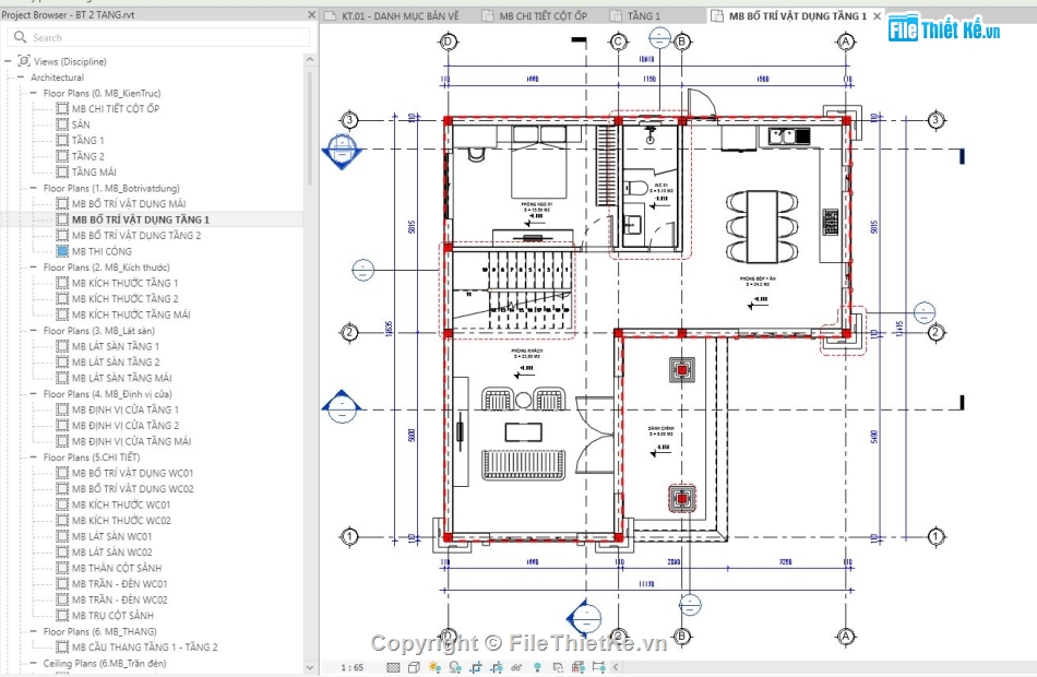 revit biệt thự 2 tầng,biệt thự 2 tầng,biệt thự 2 tầng revit