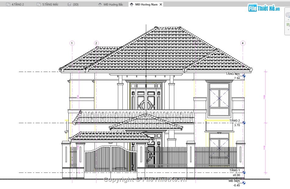 biệt thự 2 tầng,Revit Biệt thự 2 tầng,File revit Biệt thự 2 tầng,bản vẽ revit Biệt thự 2 tầng