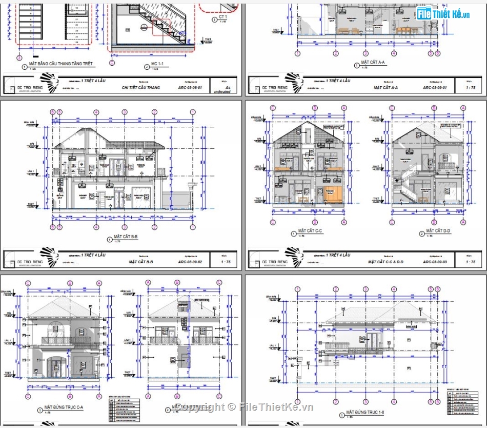 biệt thự revit,biệt thự 2 tầng,biệt thự mái nhật revit,file revit biệt thự