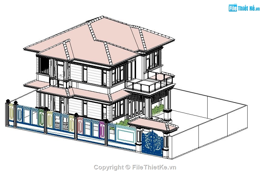 biệt thự mái nhật,biệt thự 2 tầng,revit biệt thự mái nhật,revit biệt thự 2 tầng,biệt thự 2 tầng file revit