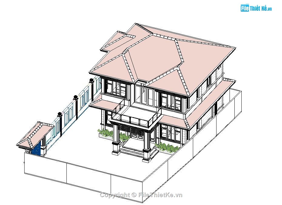 biệt thự mái nhật,biệt thự 2 tầng,revit biệt thự mái nhật,revit biệt thự 2 tầng,biệt thự 2 tầng file revit