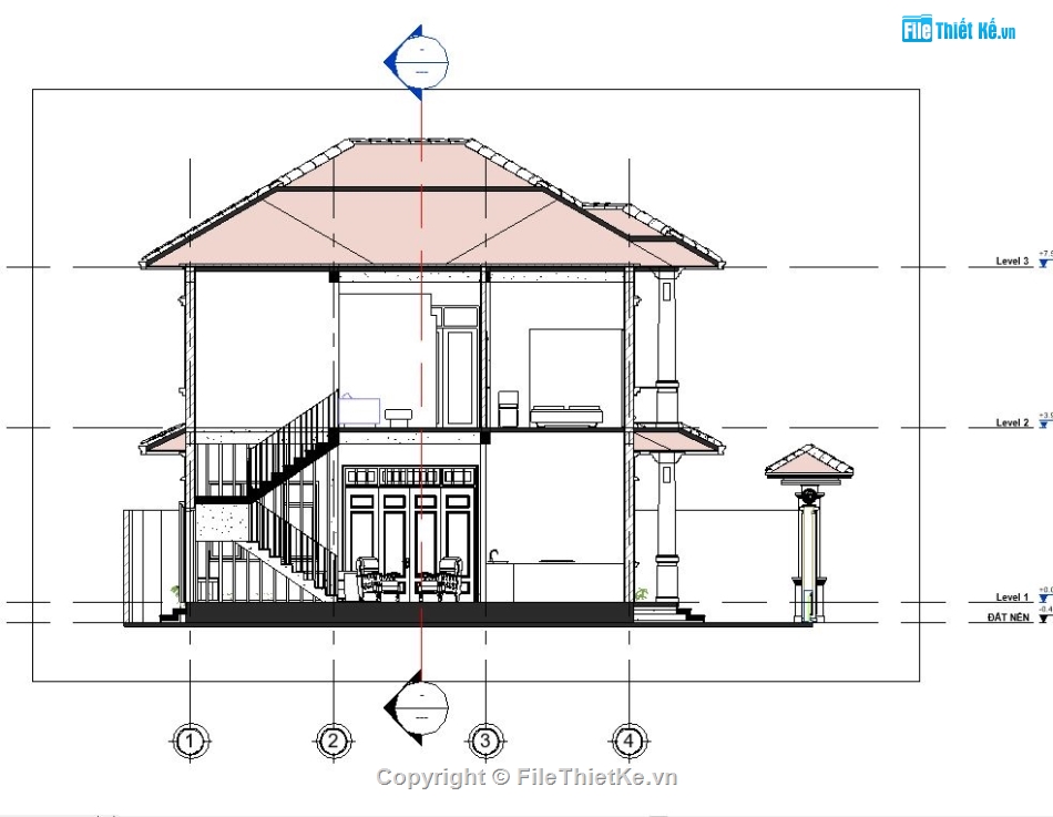 biệt thự mái nhật,biệt thự 2 tầng,revit biệt thự mái nhật,revit biệt thự 2 tầng,biệt thự 2 tầng file revit