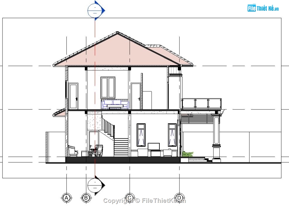 biệt thự mái nhật,biệt thự 2 tầng,revit biệt thự mái nhật,revit biệt thự 2 tầng,biệt thự 2 tầng file revit