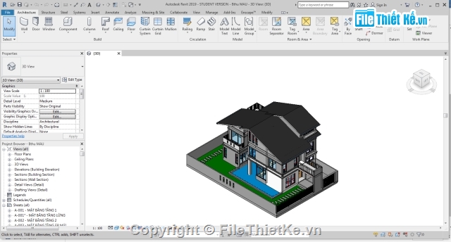 revit biệt thự 3 tầng,kiến trúc biệt thự,biệt thự 3 tầng,file revit biệt thự đẹp,file revit biệt thự full,revit biệt thự