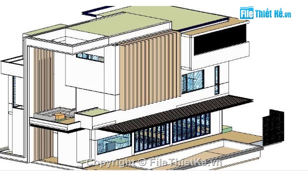 biệt thự 3 tầng,biệt thự hiện đại,biệt thự hiện đại 3 tầng,revit biệt thự 3 tầng