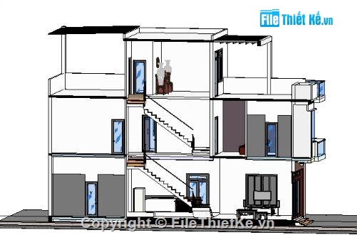 biệt thự 3 tầng,revit biệt thự 3 tầng,biệt thự 3 tầng file revit