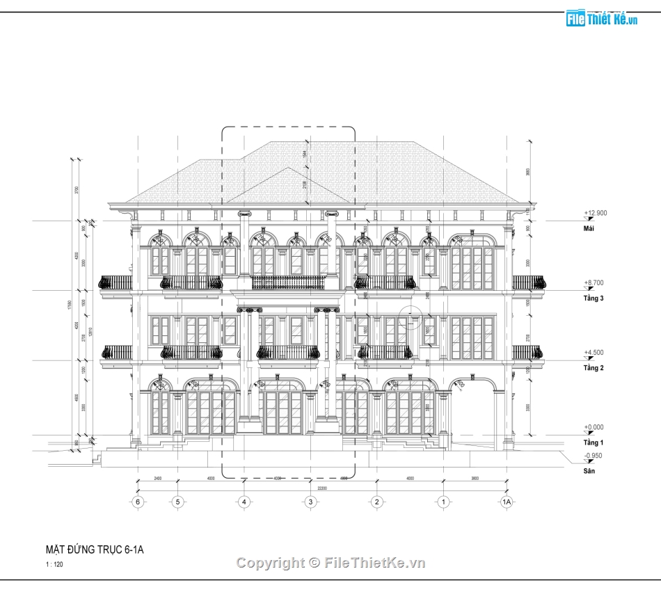 revit biệt thự tân cổ điển,Biệt thự 3 tầng tân cổ điển revit,Biệt thự 3 tầng revit,File revit Biệt thự 3 tầng