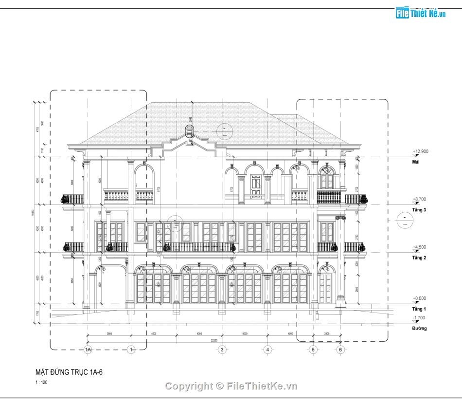 revit biệt thự tân cổ điển,Biệt thự 3 tầng tân cổ điển revit,Biệt thự 3 tầng revit,File revit Biệt thự 3 tầng