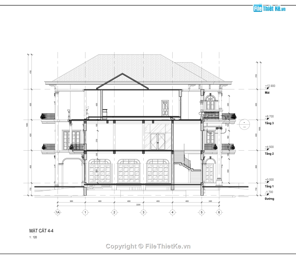 revit biệt thự tân cổ điển,Biệt thự 3 tầng tân cổ điển revit,Biệt thự 3 tầng revit,File revit Biệt thự 3 tầng